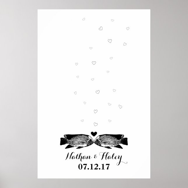 Poster Embrasser Poisson Empreinte Bubbles Mariage Livre  (Devant)