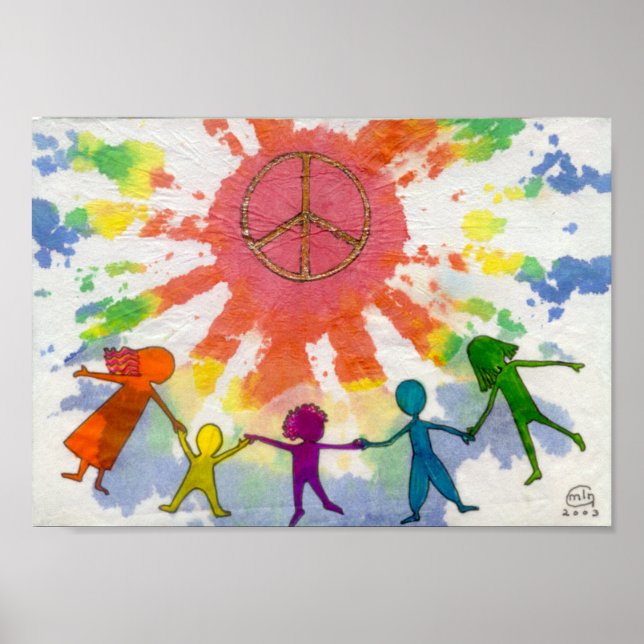 Poster Embrassez la paix dans les médias mixtes (Devant)