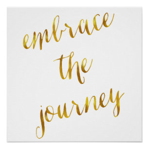 Poster Embrassez Le Citation De Voyage Gold Faux Foil Cou