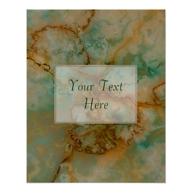 Poster Emerald Green et cuivre Gold Marble (Devant)