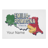 Émilie Romagne Drapeau Italie Retro Carte Région V
