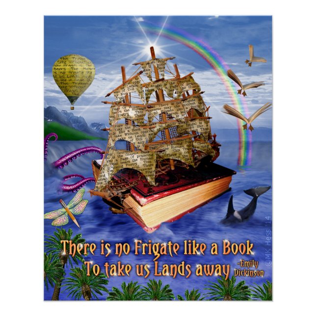 Poster Emily Dickinson No Frigate Poem Library Livre Ocea (Devant)