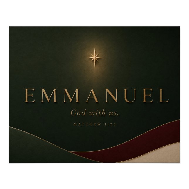Poster EMMANUEL | Matthieu 1:23 Chrétien  (Devant)