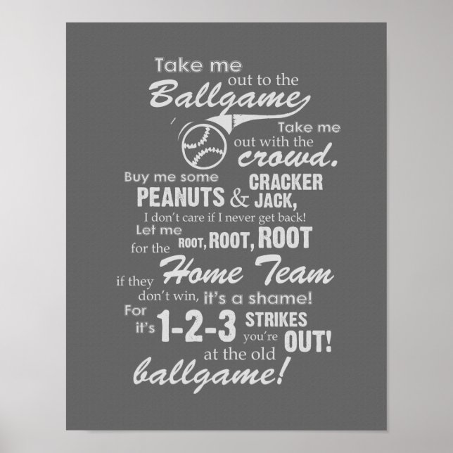 Poster Emmenez-Moi Au Ballgame - Grey (Devant)