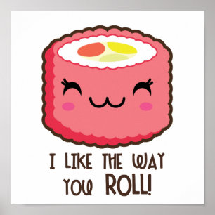 Poster Emoji Cute Sushi Roll
