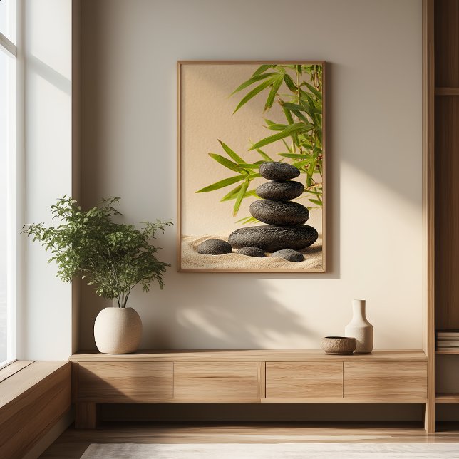 Poster Empilement de pierres Zen - Impression d'art mural (Créateur téléchargé)