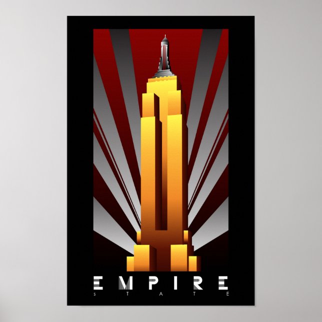 Poster - Empire State Building Art Deco (Devant)