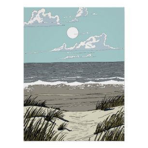 Poster Emplacement de la plage d'été