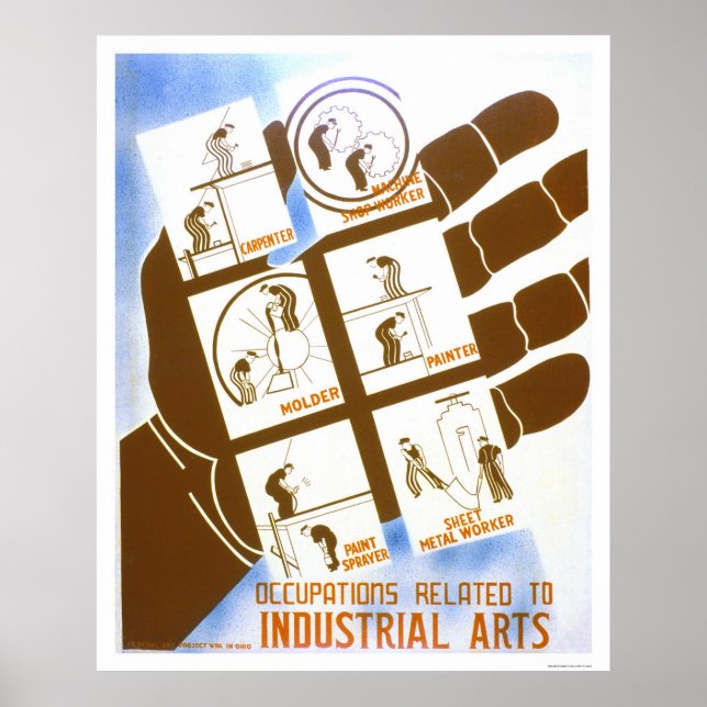 Poster Emplois en arts industriels 1936 WPA (Devant)