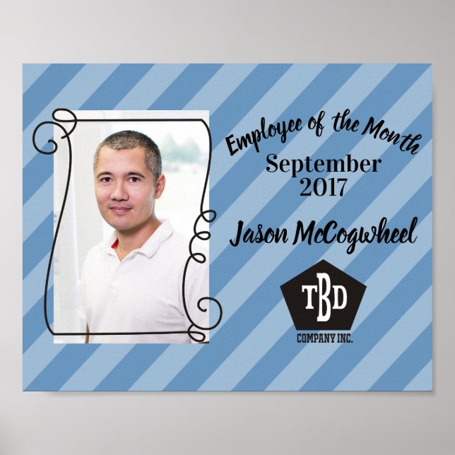 Poster Employé couleur personnalisé du certificat de mois (Devant)
