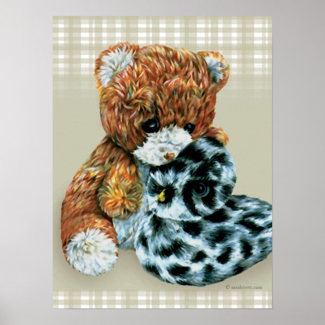 Poster Empreinte de boudins d'ours en peluche (Devant)