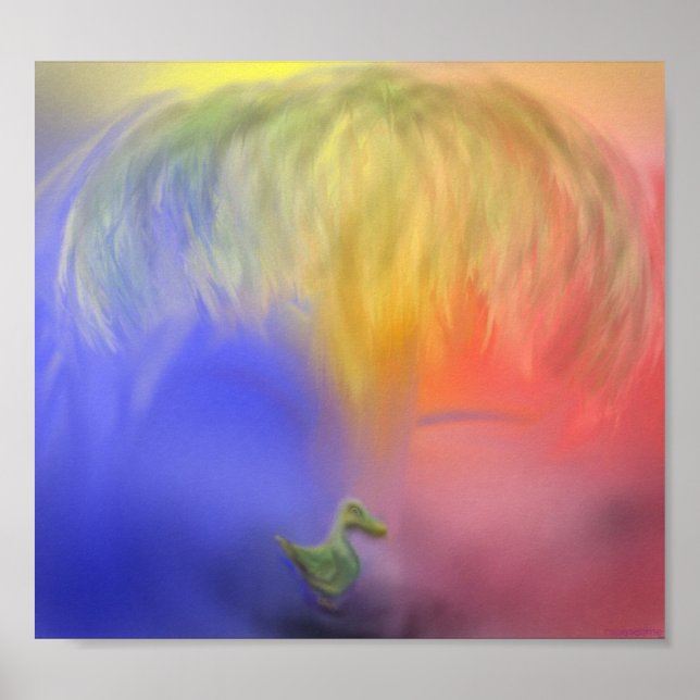 Poster Empreinte de la trajectoire de canard de palme (Devant)