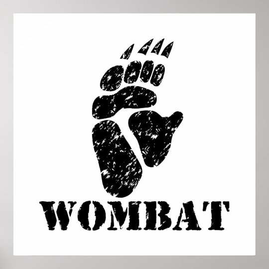 Poster Empreinte De Pas De Wombat Zazzle Fr