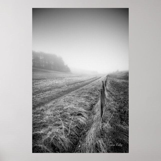 Poster Empreinte de terrain Misty Wiltshire (Devant)