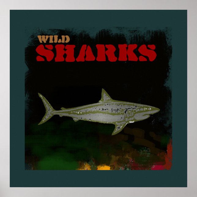 Poster empreinte décorative de requin (Devant)