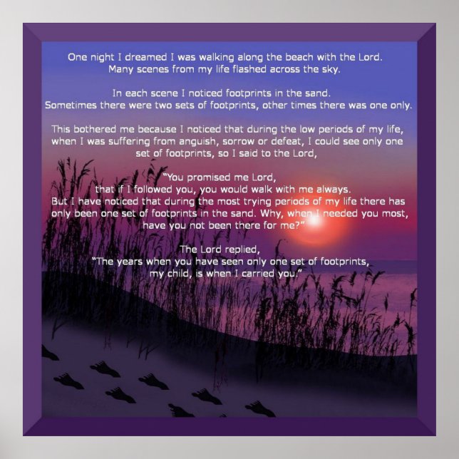 Poster Empreintes dans le sable (Devant)