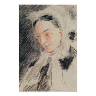 Poster Empress Eugénie (craie noire et rouge)