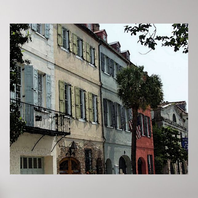 Poster en aquarelle Chareleston Imprimer (Devant)