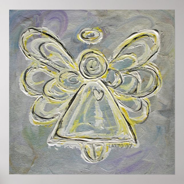 Poster en argent et blanc Guardian Light Angel Imp (Devant)