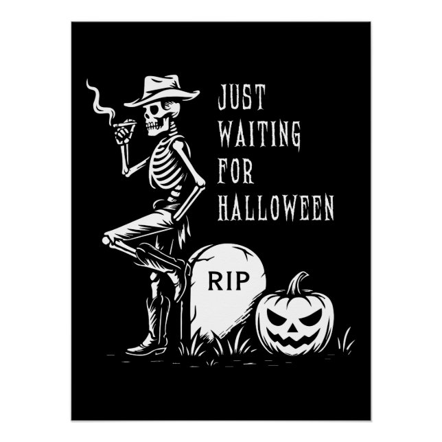 Poster En attente d'Halloween Cowboy Skeleton (Devant)