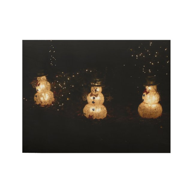Poster En Bois Écran Luminaire Snowman (Devant)