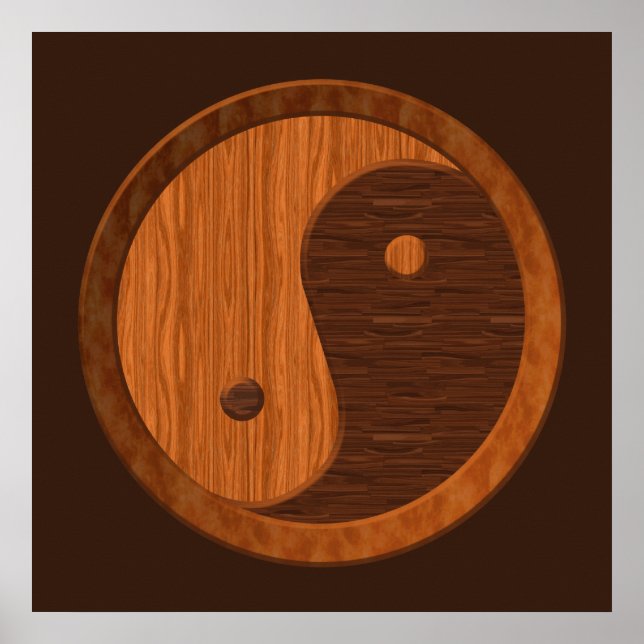 Poster en bois Yin Yang (Devant)