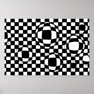 Poster en bulles noir et blanc Imprimer