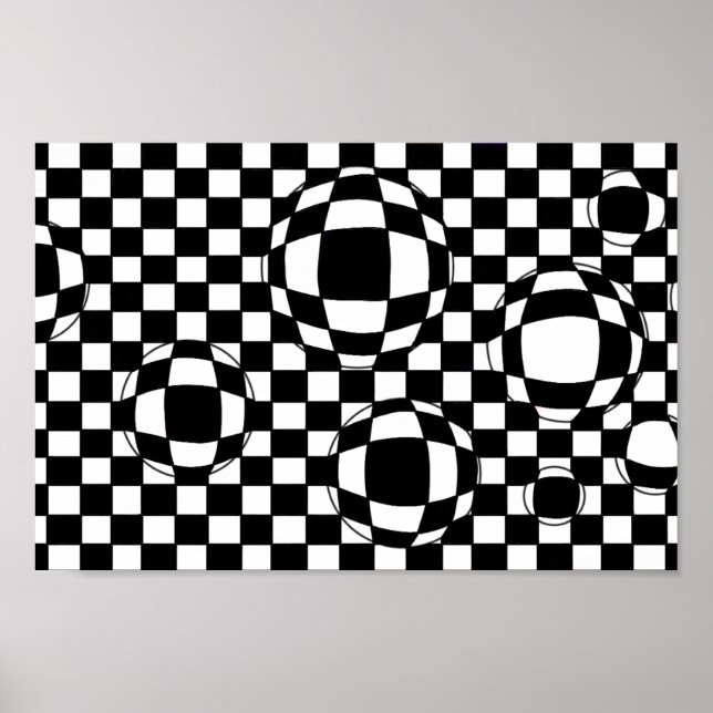 Poster en bulles noir et blanc Imprimer (Devant)