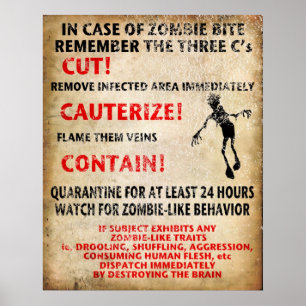 Poster "En Coque De Bite Zombie"