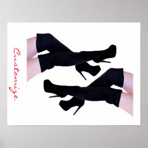 Poster en cuir noir Haut de cuisse Thunder_Cove