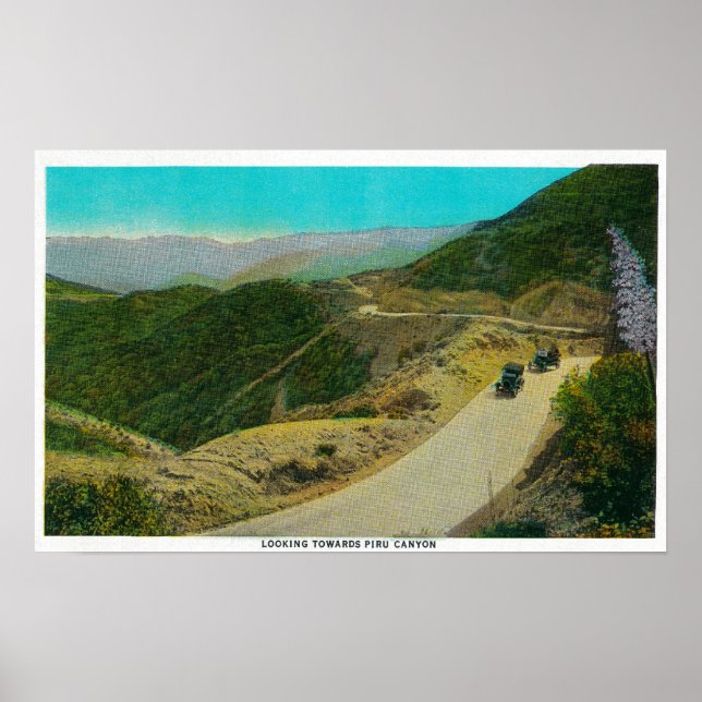 Poster En direction de Piru CanyonRidge Route, CA (Devant)