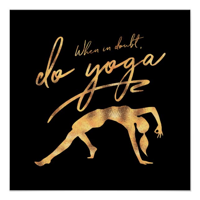 Poster En Doute, Faites Du Yoga Faux Gold Foil (Devant)