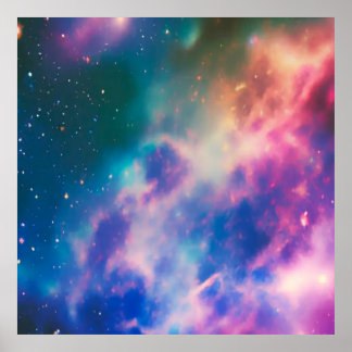 Poster en floraison Rainbow Galaxy