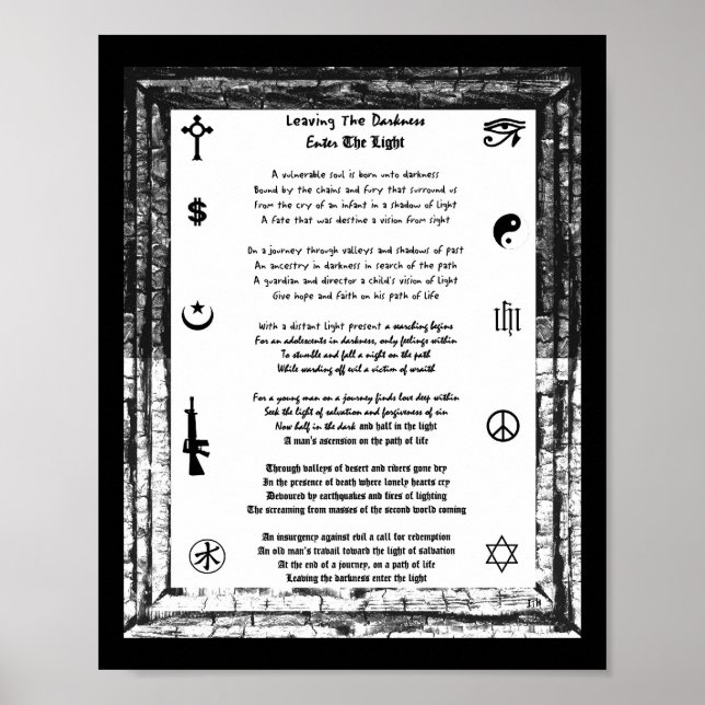 Poster En Laissant L'Obscurité, Entrez Dans La Lumière (Devant)