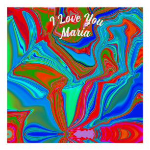 Poster en marbre Abstrait liquide coloré brillant