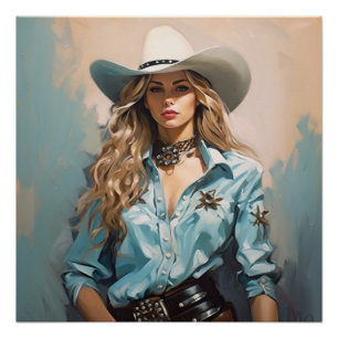 Poster En marche vers l'ouest : Cowgirl Wall Art