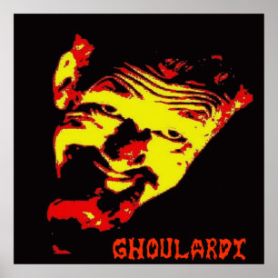 Poster en mat Ghoulardi (Rouge/Jaune)