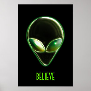 Poster en métal Alien Head 04