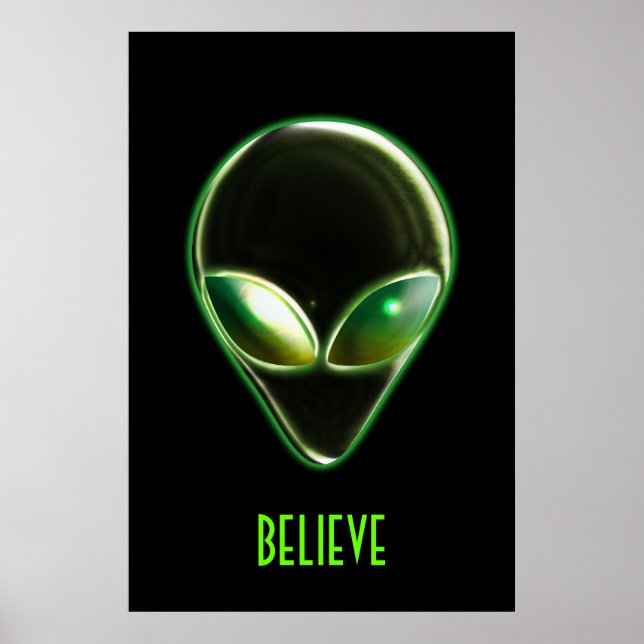 Poster en métal Alien Head 04 (Devant)