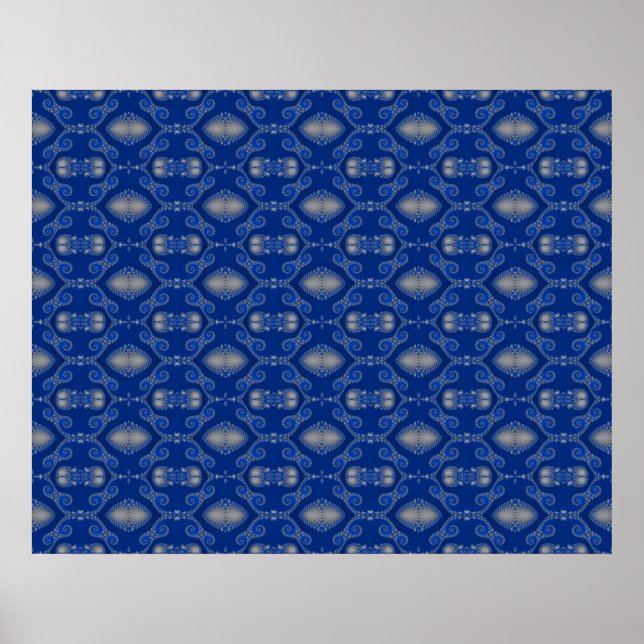 Poster en Mosaïque Argent Bleu (Devant)