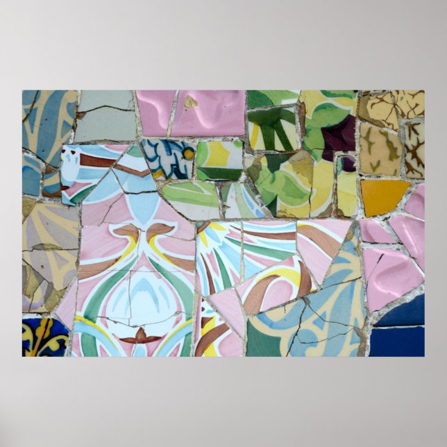 Poster en mosaïques de Park Guell (Devant)