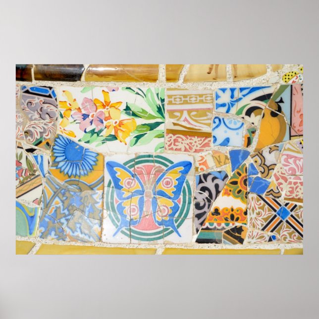 Poster en mosaïques de Park Guell (Devant)