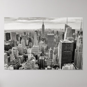 Poster en noir et blanc New York Manhattan