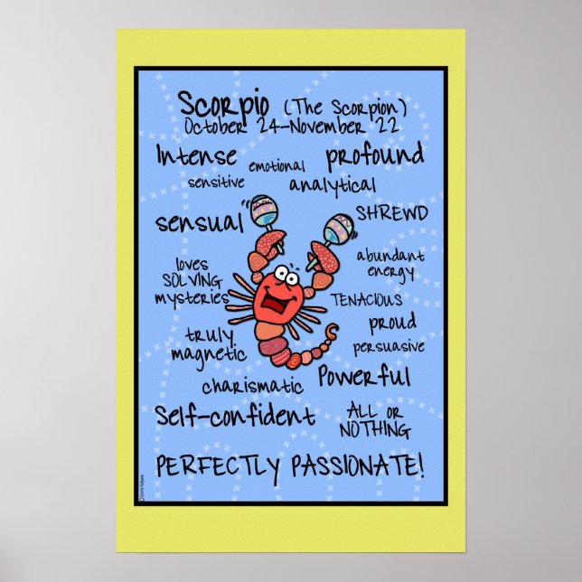 Poster en nuage de mots Scorpio (Devant)