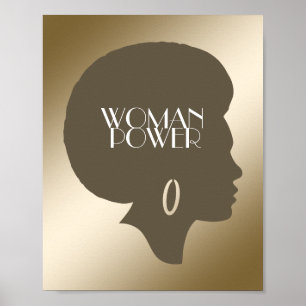 Poster en or métallique femme forte