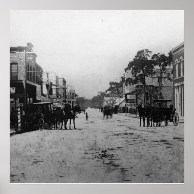 Poster En Regardant À L'Ouest Sur Flagler Street (Devant)