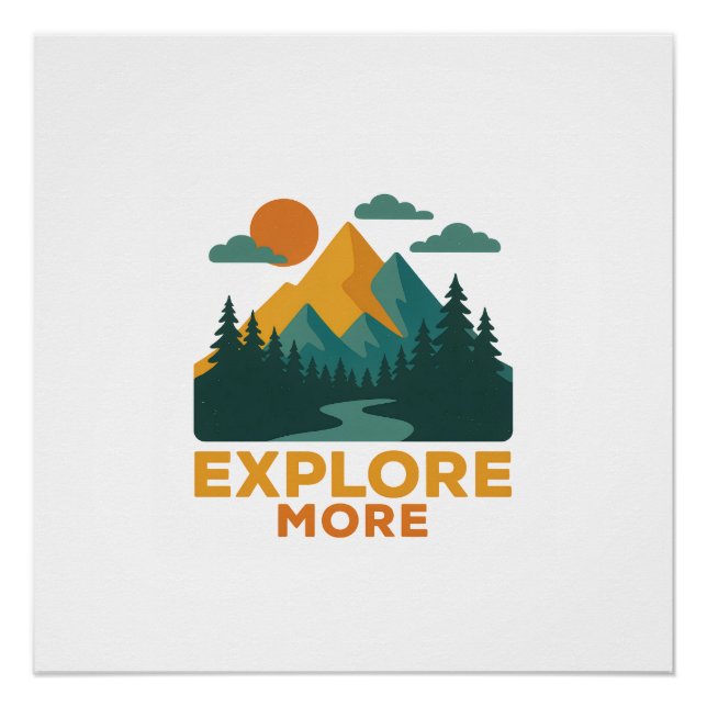 Poster En savoir plus - Retro Mountain & Forest Adventure (Devant)
