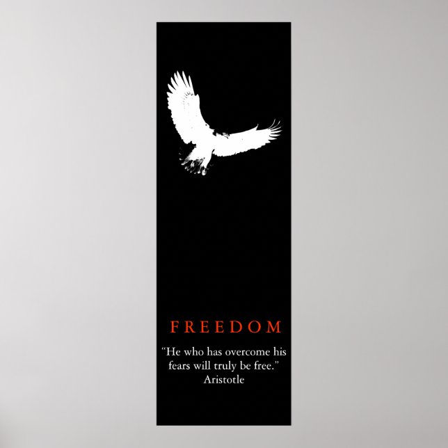 Poster en silhouette de l'aigle à atterrissage bla (Devant)