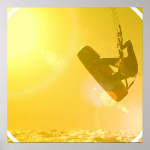 Poster en silhouette Kitesurf