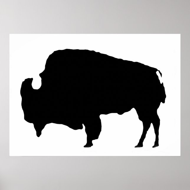 Poster en silhouette unique de bison de pop Art Bu (Devant)
